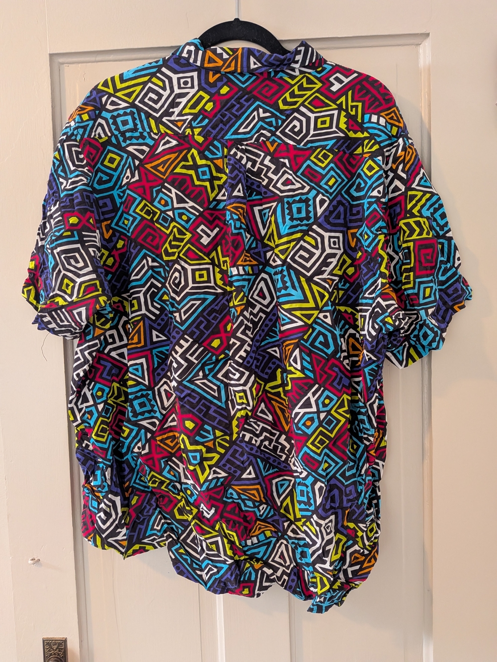 Men's Short Sleeve Geometric Print Shirt - Multicolor - Picture 2 of 4